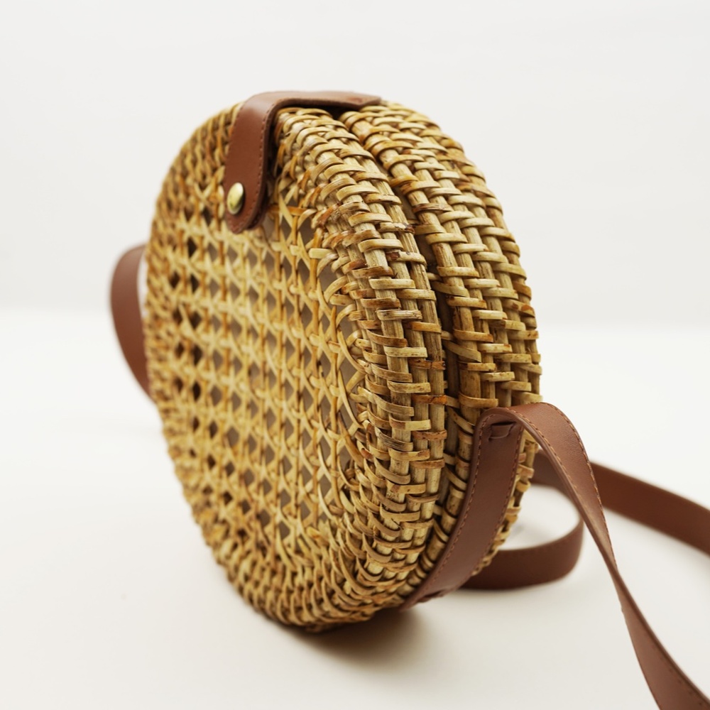 New JCREW Rattan Circle Bag $98 CI756 - Picture 3 of 6